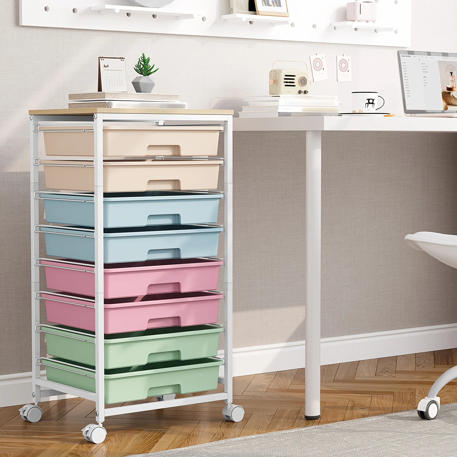 Rolling Storage Cart with Drawers, Utility Cart with 8 Drawers And Tabletop, Rolling Drawer Cart, Storage Drawer Cart for Living
Rolling Storage Cart with Drawers, Utility Cart with 8 Drawers And Tabletop, Rolling Drawer Cart, Storage Drawer Cart for Living