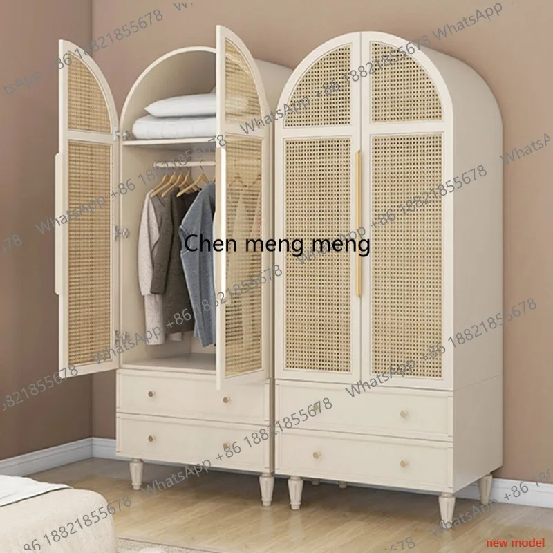 French light luxury solid wood wardrobe Nordic bedroom rattan double door locker combinationf132
French light luxury solid wood wardrobe Nordic bedroom rattan double door locker combinationf132
