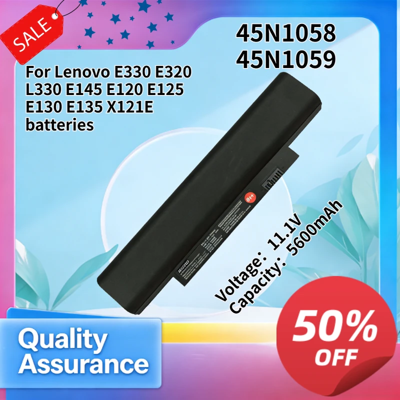 Laptop Battery 5600mAh 11.1V High Quality Compatible with Lenovo E330 E320 L330 E145 E120 E125 E130 E135 X121E
Laptop Battery 5600mAh 11.1V High Quality Compatible with Lenovo E330 E320 L330 E145 E120 E125 E130 E135 X121E