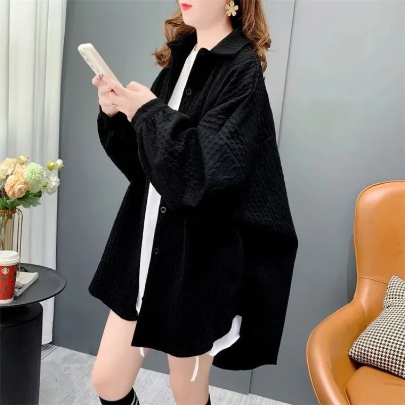 Женская однотонная рубашка-жакет с длинным рукавом, крупной вязки, на пуговицах, весенняя, повседневная, оверсайз
Женская однотонная рубашка-жакет с длинным рукавом, крупной вязки, на пуговицах, весенняя, повседневная, оверсайз