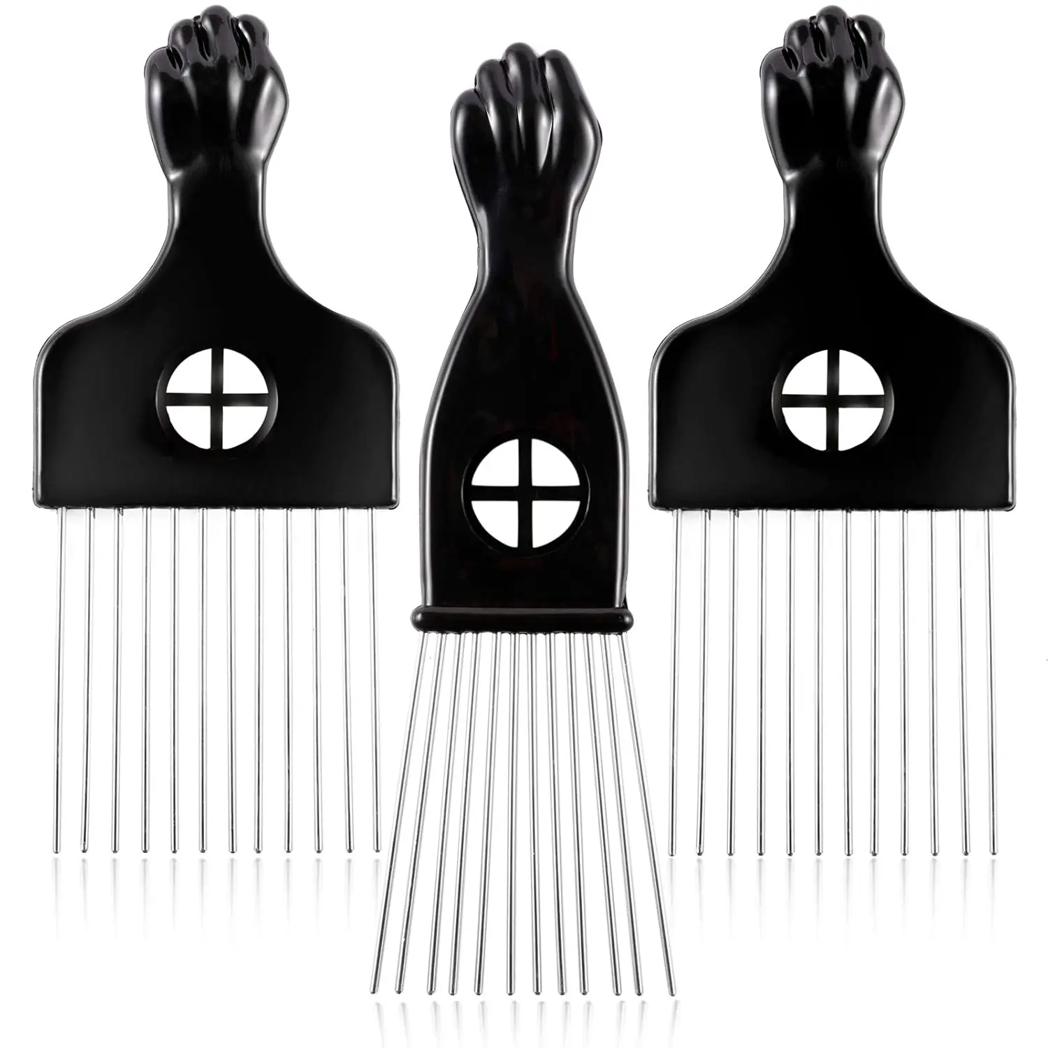 3-Pack Metal Afro Lift Comb for Curly Hair - Wide Tooth Detangling Tool for Wigs & Styling
3-Pack Metal Afro Lift Comb for Curly Hair - Wide Tooth Detangling Tool for Wigs & Styling