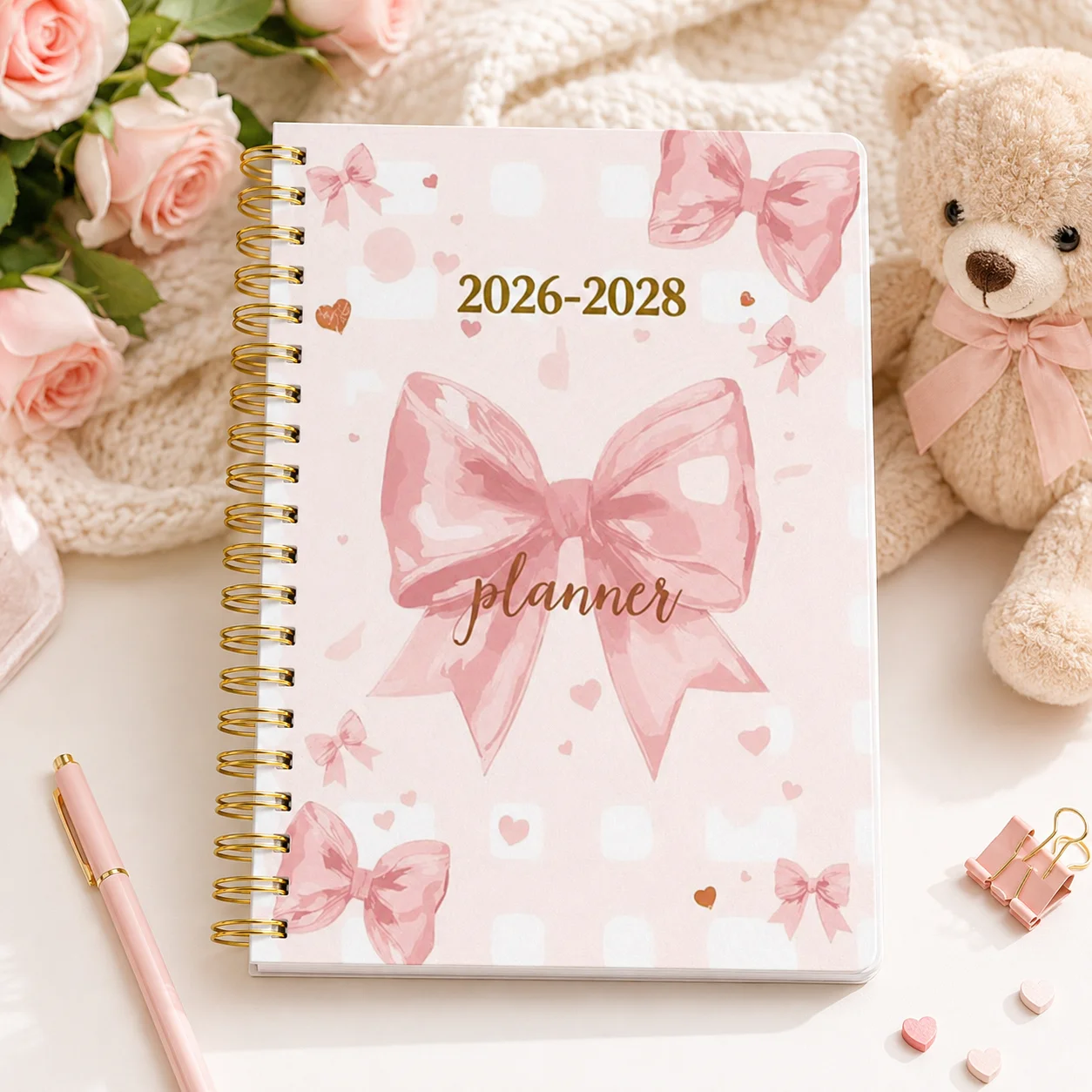 2026–2028 Pink Bow Planner – Cute Spiral Monthly & Weekly Agenda Organizer for School, Work & Daily Life
2026–2028 Pink Bow Planner – Cute Spiral Monthly & Weekly Agenda Organizer for School, Work & Daily Life