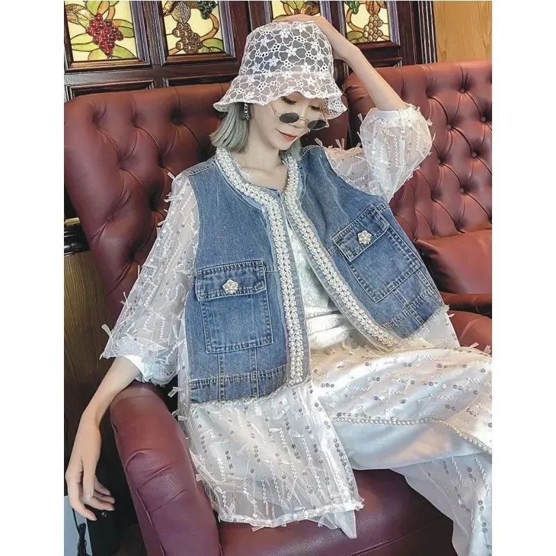 Women's Coat 2022 New Cowboy Lace Sun Protection Splicing Ladies Jacket Heavy Industry Fake Two Fashion Female Outerwear
Women's Coat 2022 New Cowboy Lace Sun Protection Splicing Ladies Jacket Heavy Industry Fake Two Fashion Female Outerwear