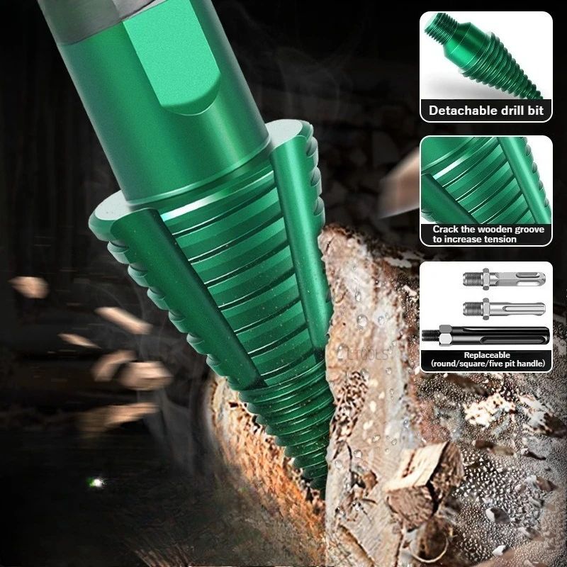 Электрический молоток, набор сверл для измельчения, прочный съемный деревообрабатывающий конус из углеродистой стали, спиральная канавка, бытовые инструменты для раскалывания древесины 
Электрический молоток, набор сверл для измельчения, прочный съемный деревообрабатывающий конус из углеродистой стали, спиральная канавка, бытовые инструменты для раскалывания древесины