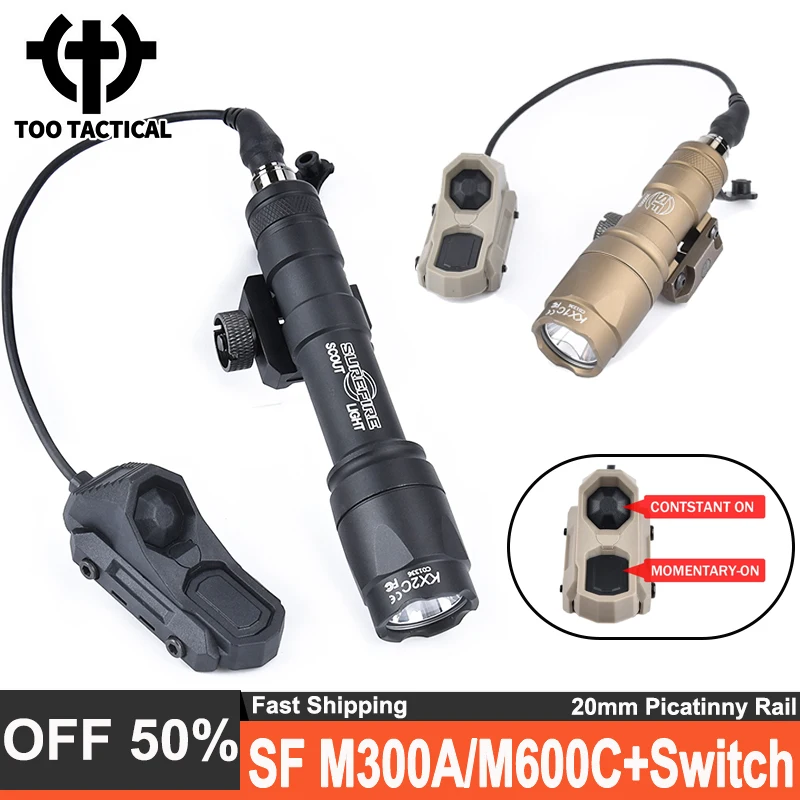 WADSN Surefir M600C 600Lumens Scout Flashlight SF M300A 400Lumens Hunting Light Unit Axon Dual Function Pressure Control Switch
WADSN Surefir M600C 600Lumens Scout Flashlight SF M300A 400Lumens Hunting Light Unit Axon Dual Function Pressure Control Switch
