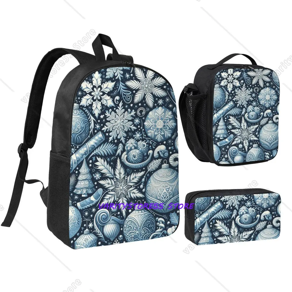 Christmas.blue And White Backpack Boys Girls BookBag School Bag Shoulder Bags 3ps Insulated Lunch Bag Pencil Case
Christmas.blue And White Backpack Boys Girls BookBag School Bag Shoulder Bags 3ps Insulated Lunch Bag Pencil Case