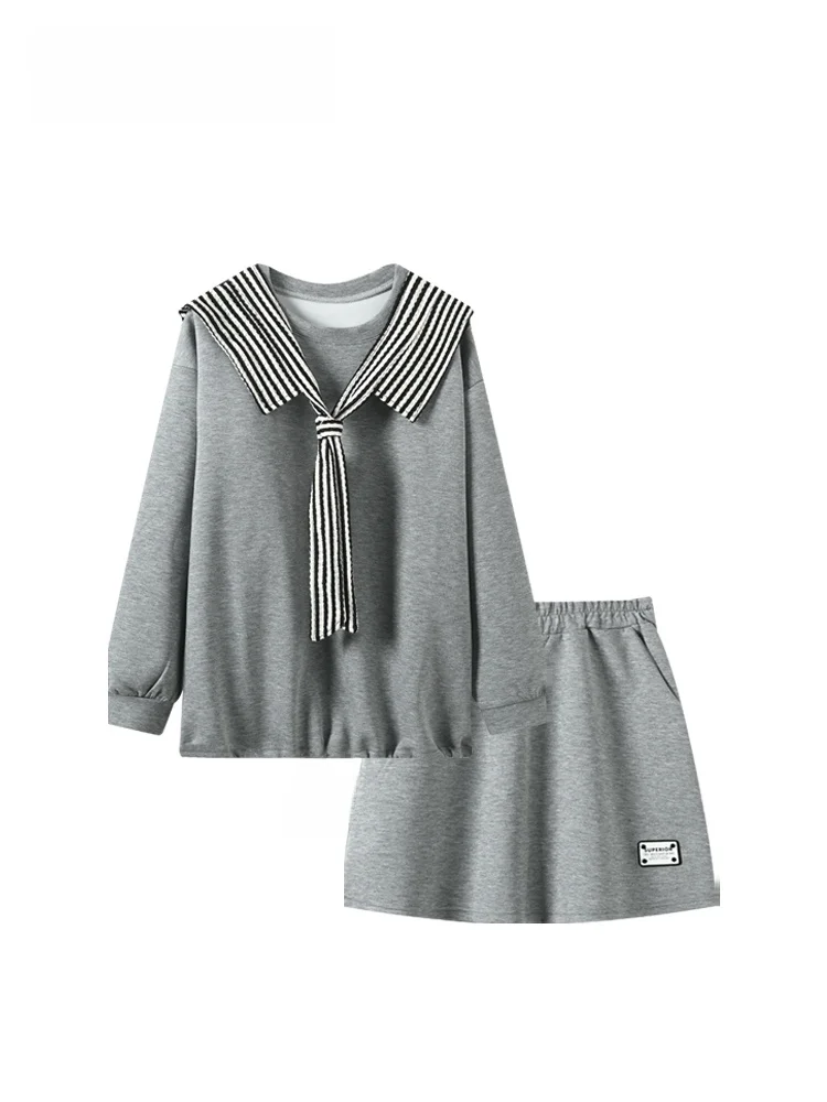 Осенний модный комплект больших размеров с шило-свитшотом и юбкой с высокой талией для женщин Sweet Sle из полиэфирного волокна Long Sve
Осенний модный комплект больших размеров с шило-свитшотом и юбкой с высокой талией для женщин Sweet Sle из полиэфирного волокна Long Sve