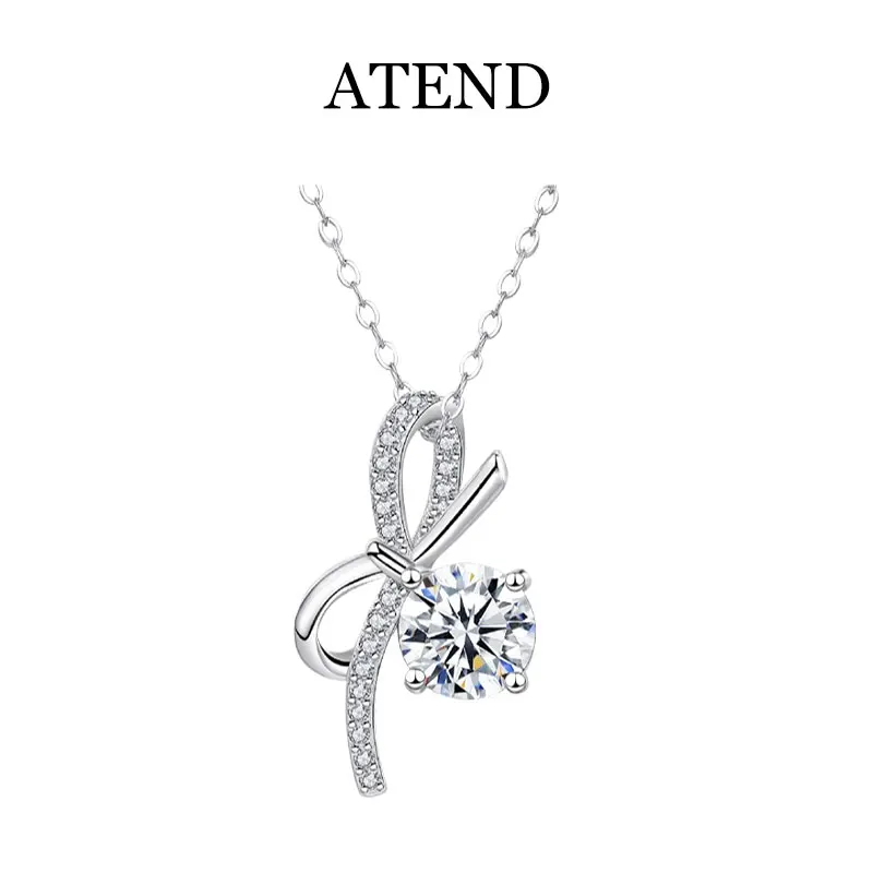 ATEND ATEND 1 Carat Real Moissanite Bowknot Pendant Necklace for Women 925 Sterling Silver Luxury Fine Jewelry Gift Wholesale
ATEND ATEND 1 Carat Real Moissanite Bowknot Pendant Necklace for Women 925 Sterling Silver Luxury Fine Jewelry Gift Wholesale