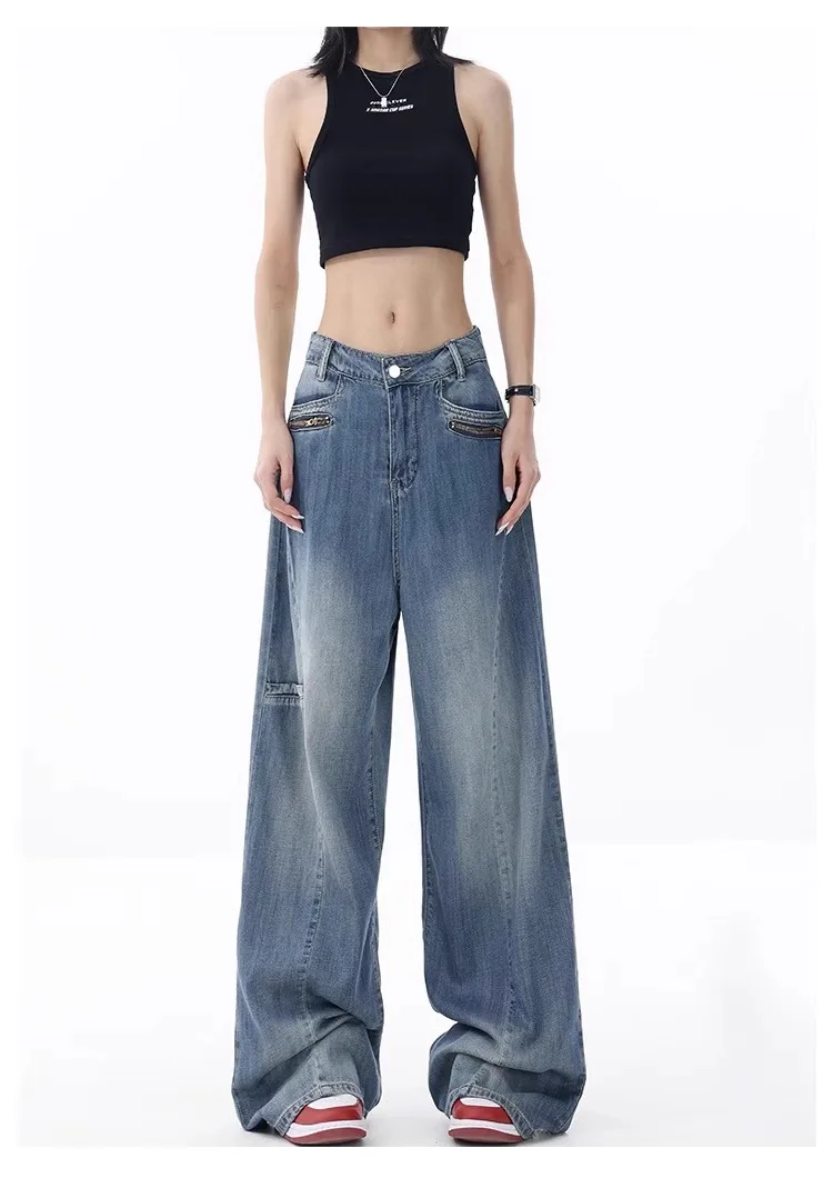Streetwear Vintage High Waist Loose Straight Jeans Pants American style Fashion Women's Wide Leg Baggy Y2K Denim Trouser
Streetwear Vintage High Waist Loose Straight Jeans Pants American style Fashion Women's Wide Leg Baggy Y2K Denim Trouser