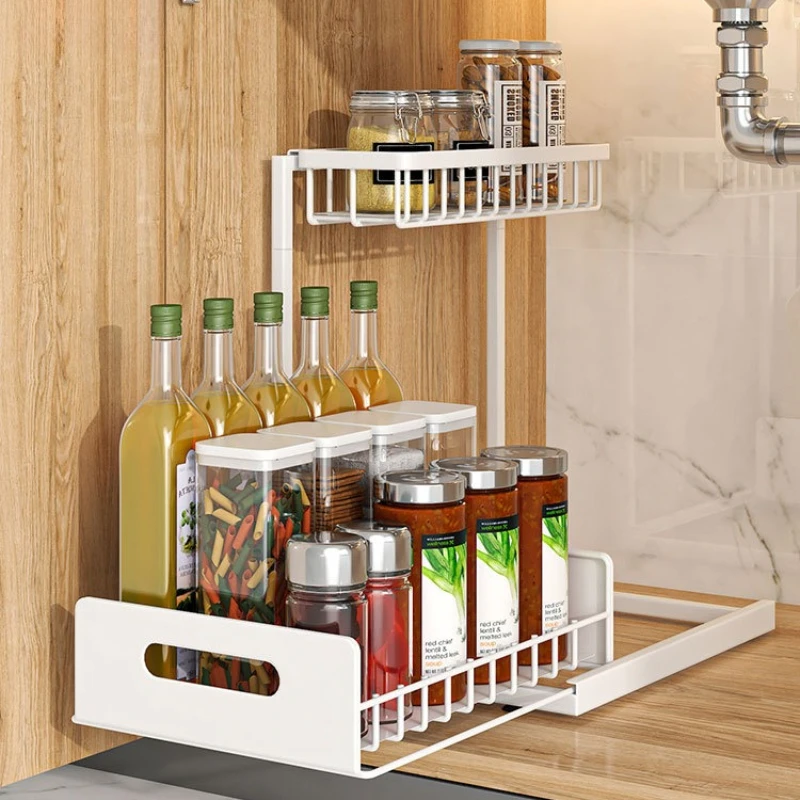 Stable Kitchen lower sink rack pull-out seasoning storage layered pull basket bathroom drawer
Stable Kitchen lower sink rack pull-out seasoning storage layered pull basket bathroom drawer