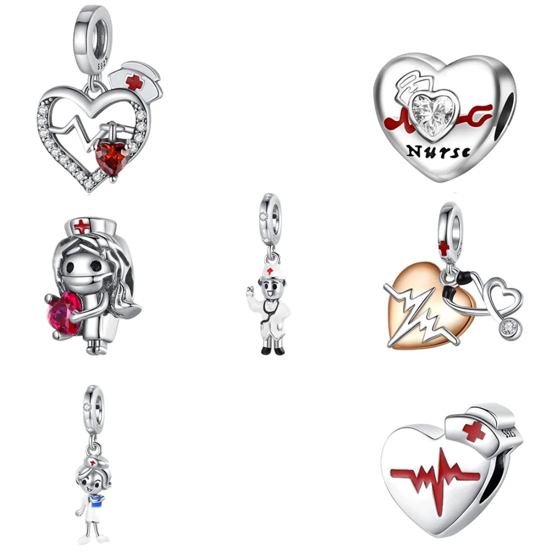 925 sterling silver pendant, doctor nurse beads, compatible with original bracelet necklace, men's and women's DIY jewelry gifts
925 sterling silver pendant, doctor nurse beads, compatible with original bracelet necklace, men's and women's DIY jewelry gifts