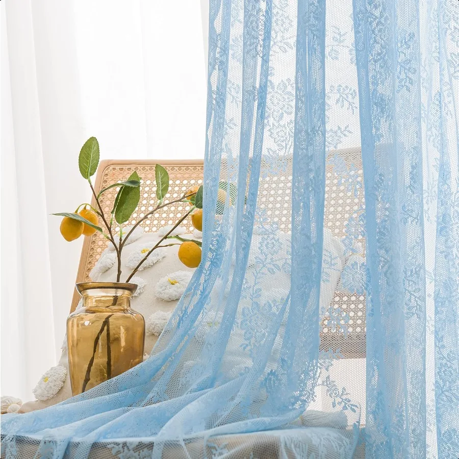 Blue Lace Curtains 84 Inches Long Set of 2 Sheer Window Curtain Panels Floral Embroidery Voile Window Panel Treatment Pair for
Blue Lace Curtains 84 Inches Long Set of 2 Sheer Window Curtain Panels Floral Embroidery Voile Window Panel Treatment Pair for