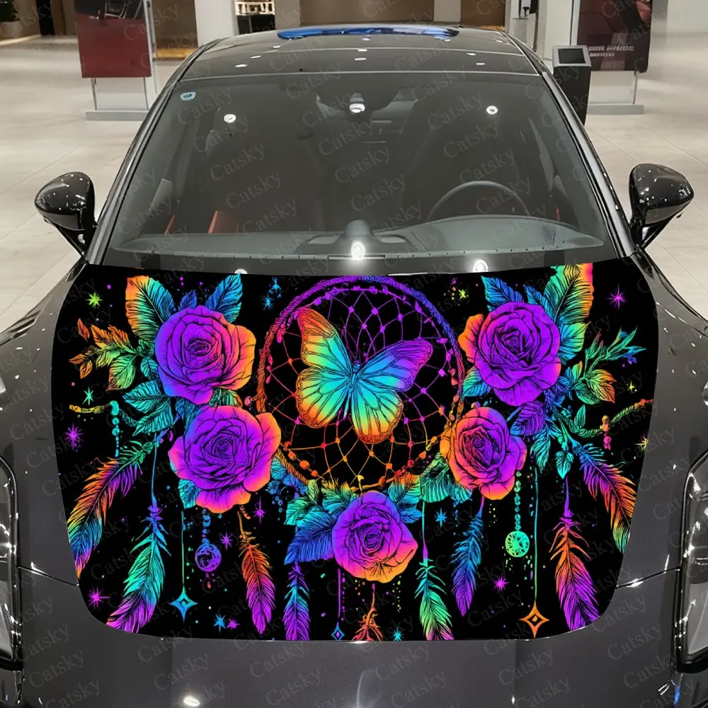 Neon Dreamcatcher Butterfly & Flower Car Vinyl Wrap, PVC Material Waterproof Car Hood Sticker, Self-Adhesive Scratch-Resistant S
Neon Dreamcatcher Butterfly & Flower Car Vinyl Wrap, PVC Material Waterproof Car Hood Sticker, Self-Adhesive Scratch-Resistant S