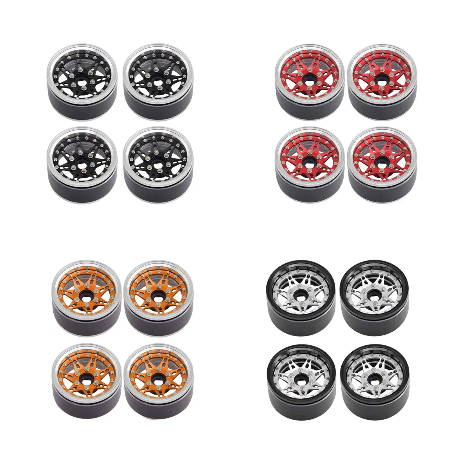 4x 1/10 RC Crawler Beadlock Wheel Rims, 1.9" Professional, Accessories, Aluminum Alloy, RC Car Part, for TRX-4 TF2 SCX10III
4x 1/10 RC Crawler Beadlock Wheel Rims, 1.9" Professional, Accessories, Aluminum Alloy, RC Car Part, for TRX-4 TF2 SCX10III
