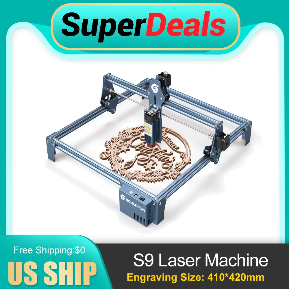 SCULPFUN S9 90W Effect Laser Engraving Machine Ultra-thin Laser Beam Shaping Technology Acrylic Engraver Cut Machine 410x420mm
SCULPFUN S9 90W Effect Laser Engraving Machine Ultra-thin Laser Beam Shaping Technology Acrylic Engraver Cut Machine 410x420mm