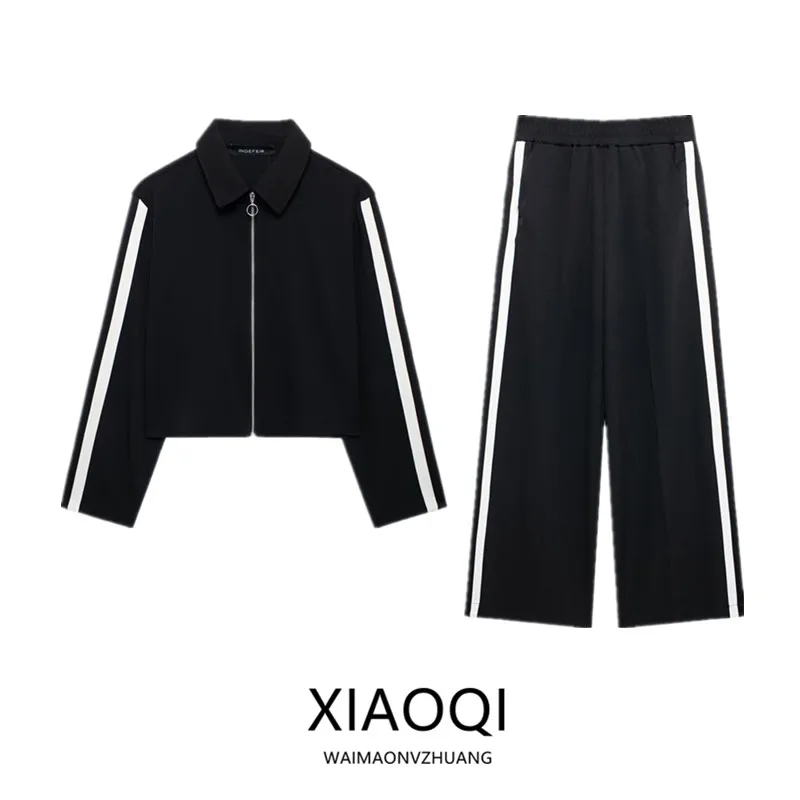 Осень 2023, новый женский комплект длинных брюк-свек-джат, верхняя одежда с воротником в полоску по бокам, повседневная спортивная одежда 65332
Осень 2023, новый женский комплект длинных брюк-свек-джат, верхняя одежда с воротником в полоску по бокам, повседневная спортивная одежда 65332