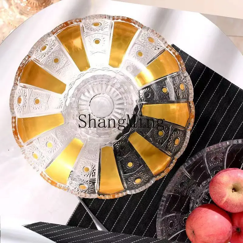 PYH thickened luxury large crystal glass fruit plate, modern living room home simple fruit pot dried fruit plate
PYH thickened luxury large crystal glass fruit plate, modern living room home simple fruit pot dried fruit plate