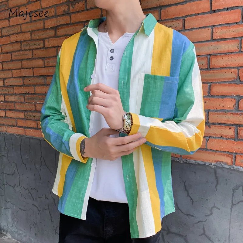 Shirts Men Streetwear Youthful Handsome Spring Summer Colorful Striped Contrast Color Japanese Style Male Breathable Casual Soft
Shirts Men Streetwear Youthful Handsome Spring Summer Colorful Striped Contrast Color Japanese Style Male Breathable Casual Soft