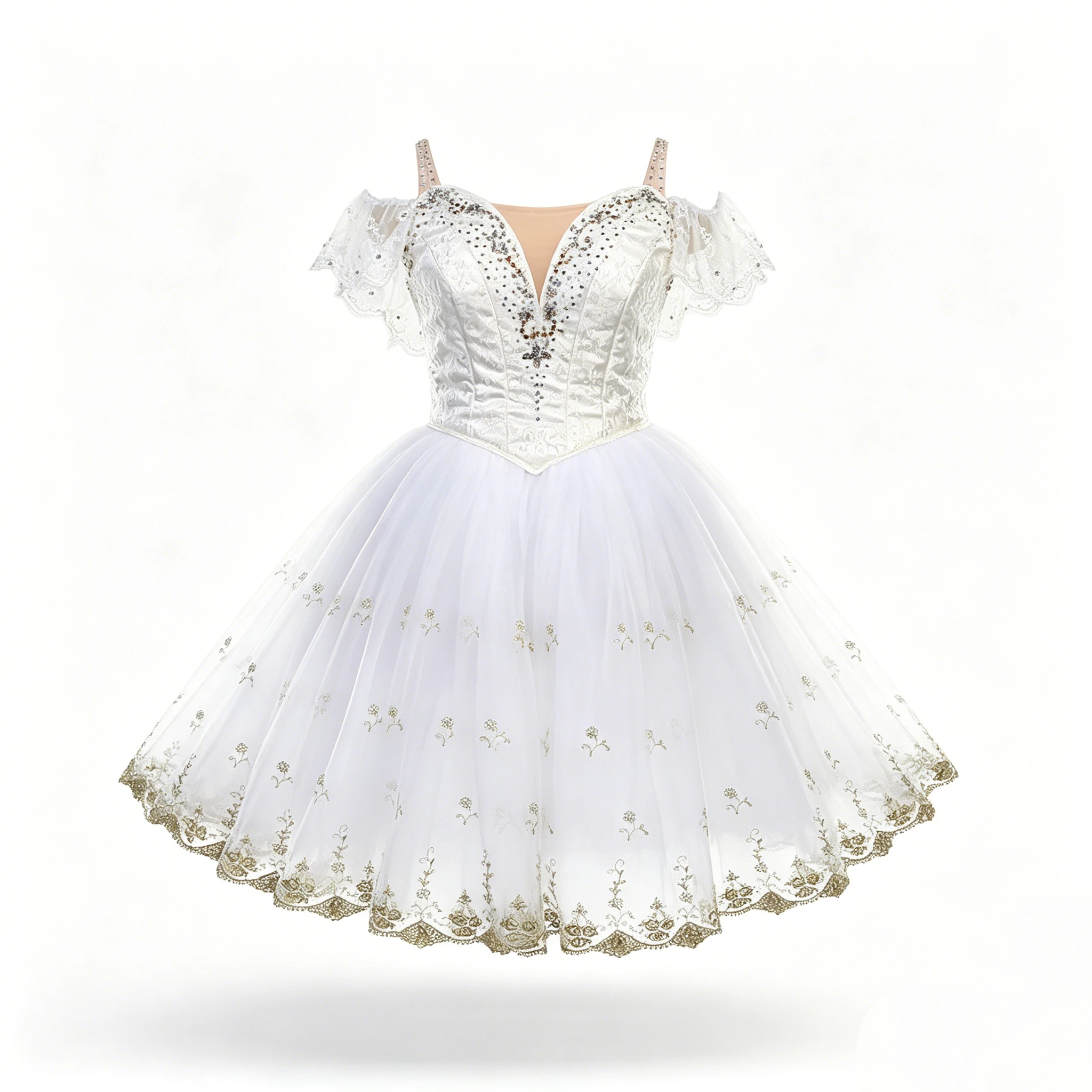 White Lace Off Shoulder Romantic Ballet Tutu Dress for Women Adults Stage Performance Dancewear B26705
White Lace Off Shoulder Romantic Ballet Tutu Dress for Women Adults Stage Performance Dancewear B26705