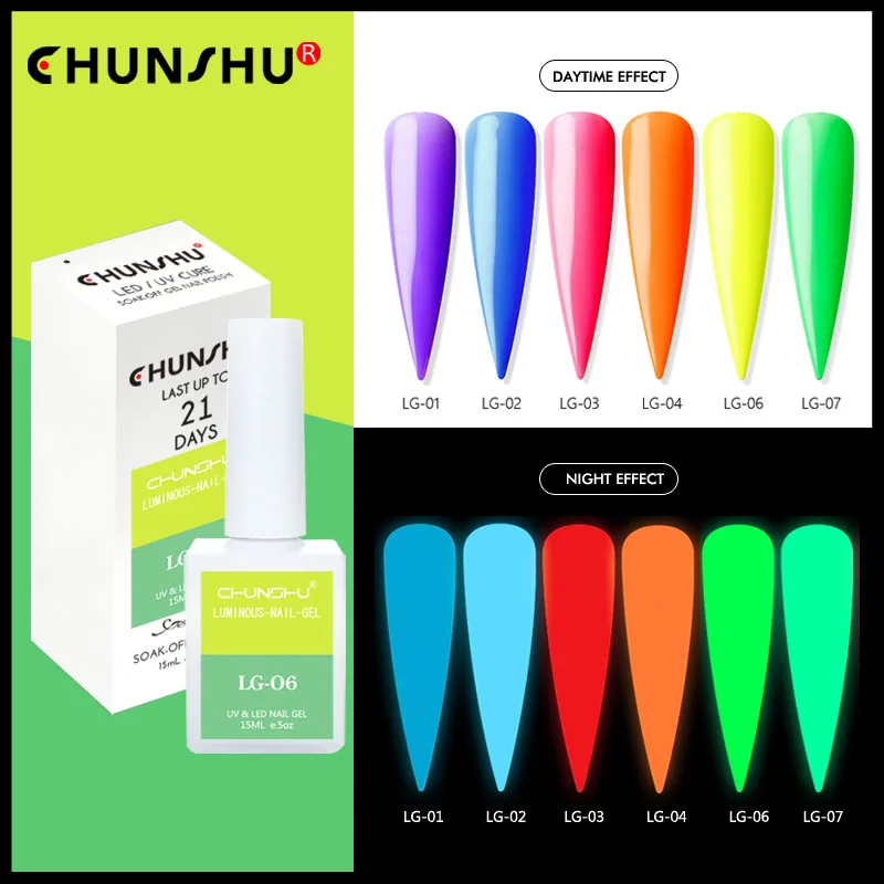 CHUNSHU 15 мл светящийся Гель-лак для ногтей светящийся в темноте Полупостоянный Гель-лак УФ флуоресцентный дизайн ногтей
CHUNSHU 15 мл светящийся Гель-лак для ногтей светящийся в темноте Полупостоянный Гель-лак УФ флуоресцентный дизайн ногтей