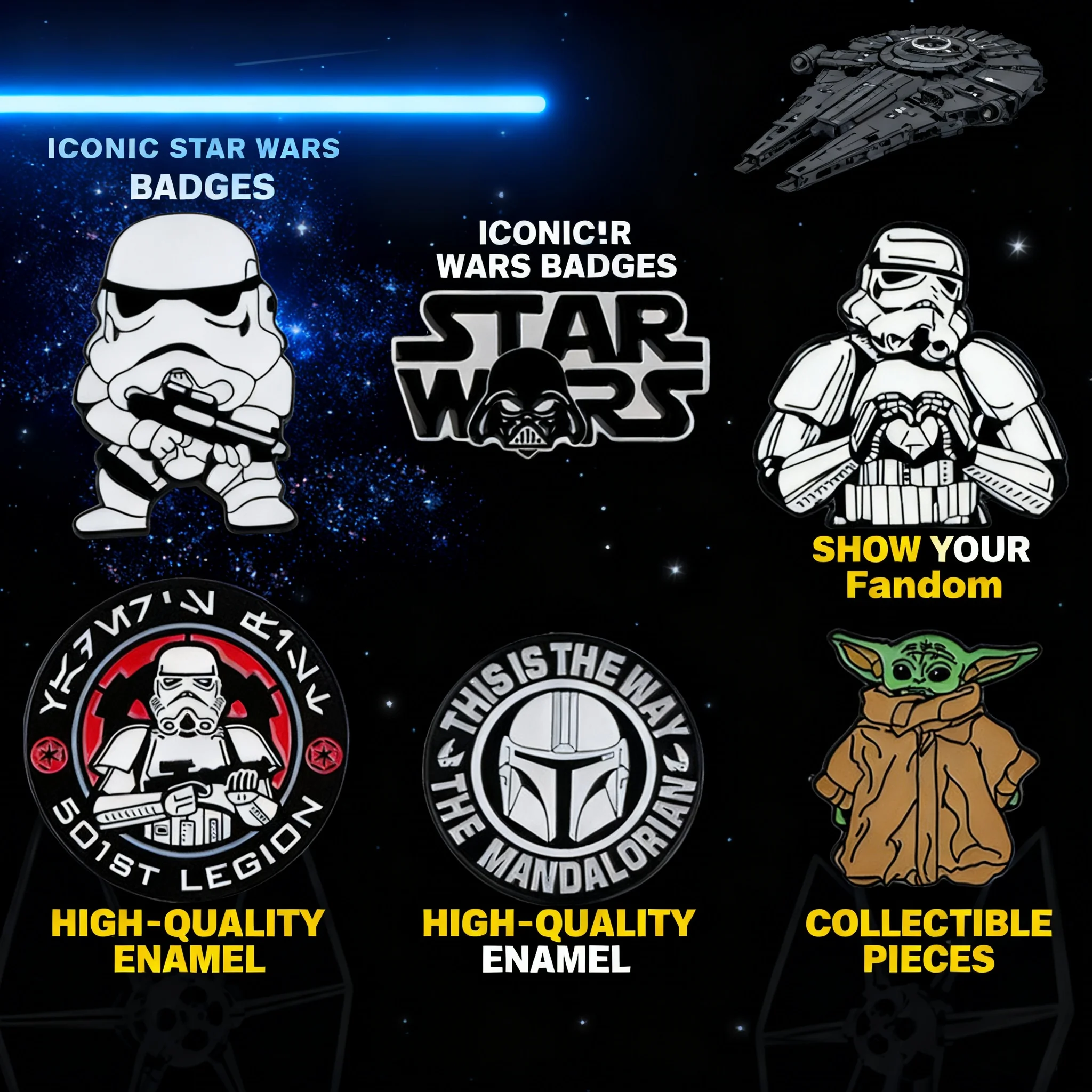 Star Wars Brooch Pin Badge Clothing Backpack Accessories Metal Cross Border Hot Selling Decorative
Star Wars Brooch Pin Badge Clothing Backpack Accessories Metal Cross Border Hot Selling Decorative