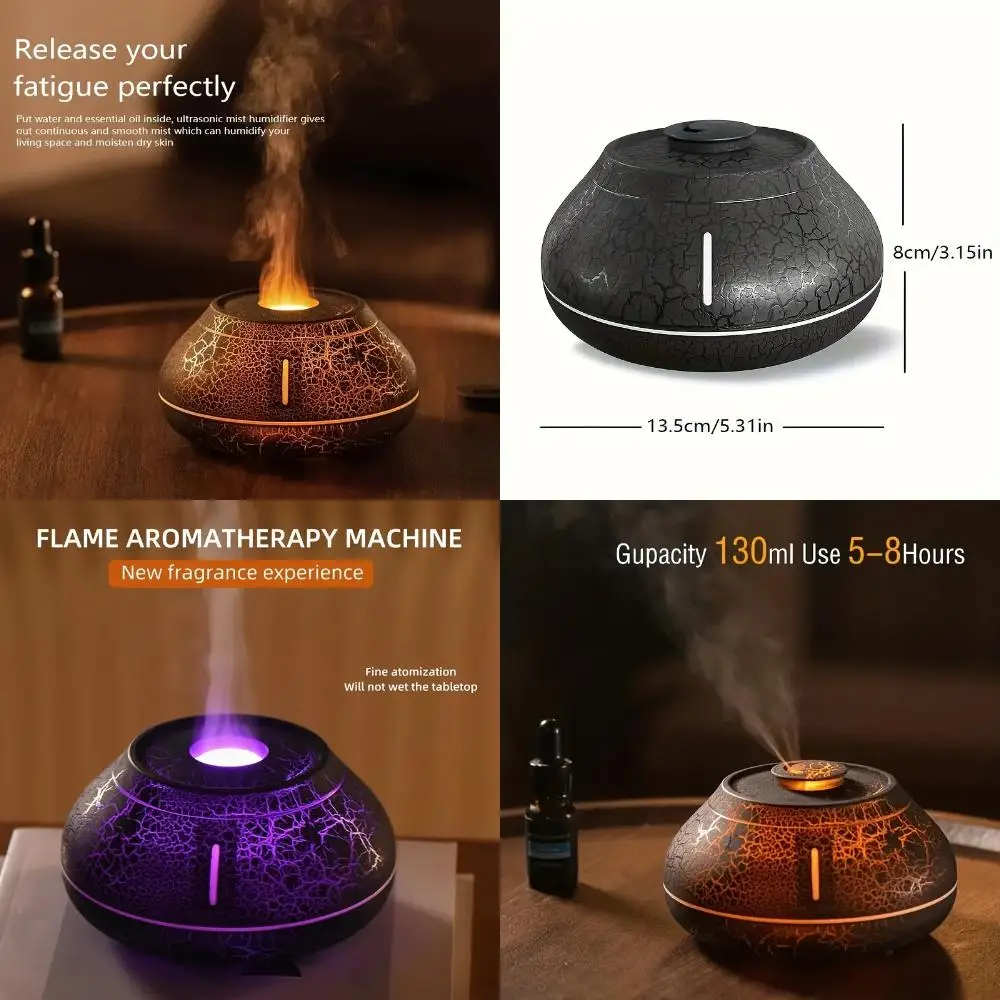 1pc 7 Colors Flame Simulation Humidifier With Aromatherapy And Lighting - USB Powered Essential Oil Diffuser For Bedroom And Tra
1pc 7 Colors Flame Simulation Humidifier With Aromatherapy And Lighting - USB Powered Essential Oil Diffuser For Bedroom And Tra