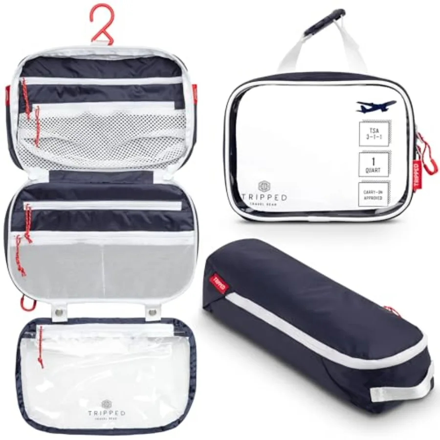 Toiletry Bag Kit Set: Hanging Travel Toiletry Bag + 311 TSA Cosmetic Liquid Bag + Ultralight Accessory Organizer Pouch
Toiletry Bag Kit Set: Hanging Travel Toiletry Bag + 311 TSA Cosmetic Liquid Bag + Ultralight Accessory Organizer Pouch