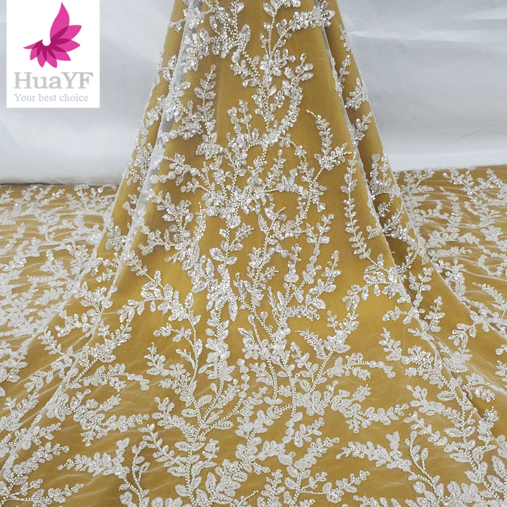 1 Yard High-end White African French Luxury Beads Sequins Lace Fabric Women Wedding Dress Party Evening Dress Material HY2006-2
1 Yard High-end White African French Luxury Beads Sequins Lace Fabric Women Wedding Dress Party Evening Dress Material HY2006-2