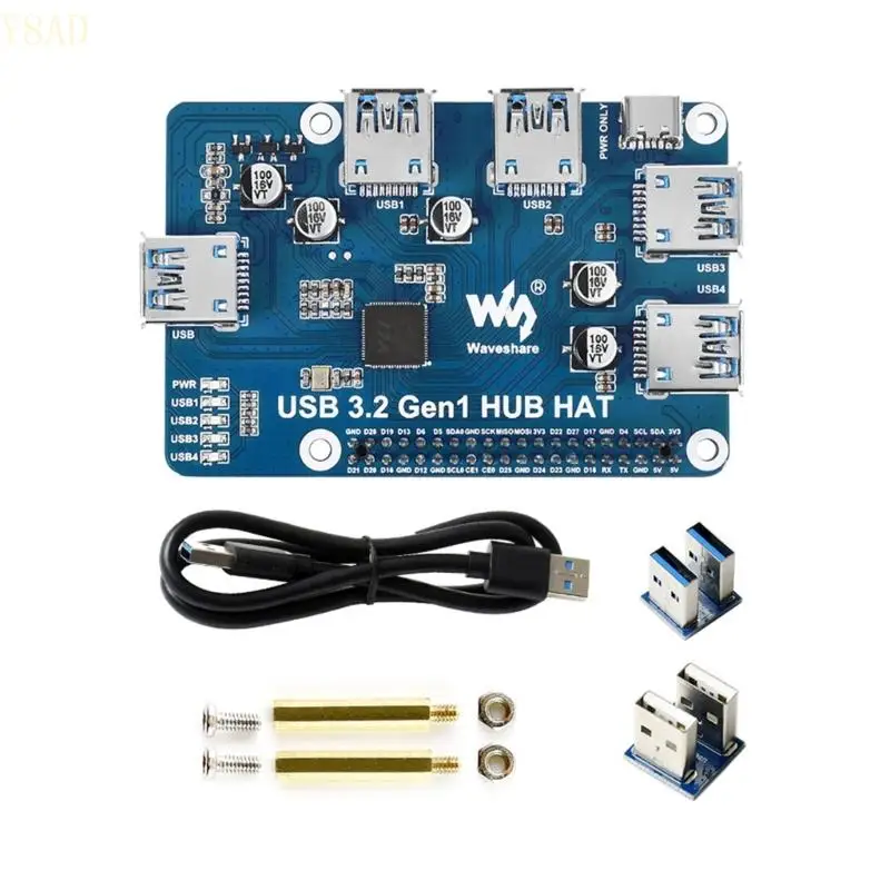 Y8AD 4 порты USB 3.2 Gen1 Hub Hat для USB3.0/2.0/1.1 на борту USB на UART на борту
Y8AD 4 порты USB 3.2 Gen1 Hub Hat для USB3.0/2.0/1.1 на борту USB на UART на борту
