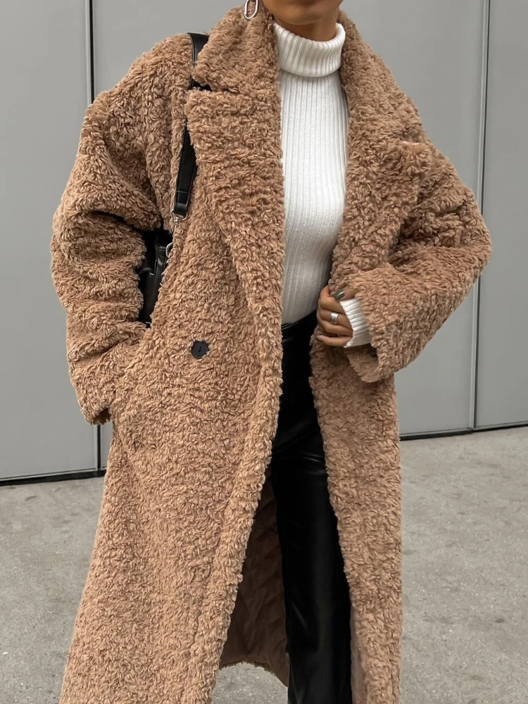 New Women's Solid Long Faux Lamb Fur Coat Single Button Loose Fluffy Jacket Loose Teddy Plush Coats Thick Fluffy Overcoat Winter
New Women's Solid Long Faux Lamb Fur Coat Single Button Loose Fluffy Jacket Loose Teddy Plush Coats Thick Fluffy Overcoat Winter