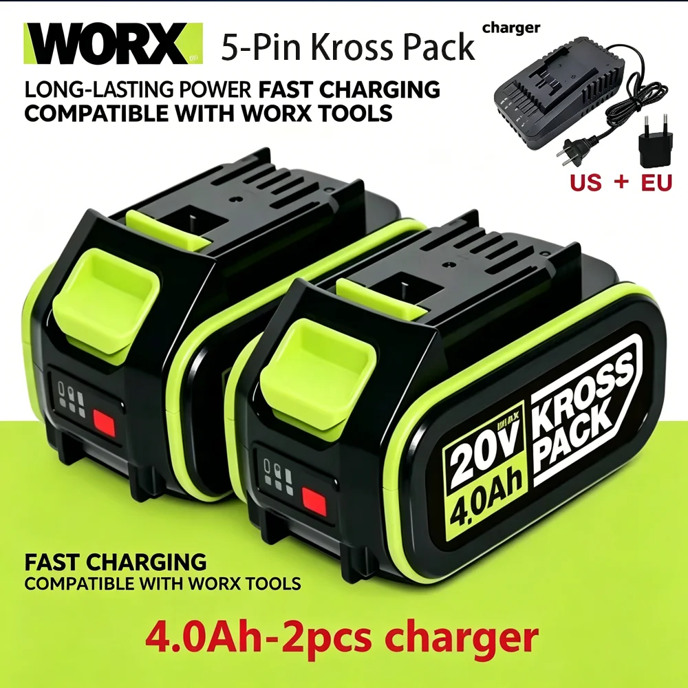 20V 6.0Ah 8.0Ah 5pin Li-ion Battery, Replacement WA3016 WA3023 WA3027 Rechargeable Battery for WORX Cordless Drill&Wrench Tools
20V 6.0Ah 8.0Ah 5pin Li-ion Battery, Replacement WA3016 WA3023 WA3027 Rechargeable Battery for WORX Cordless Drill&Wrench Tools