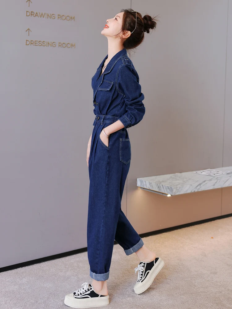 Faionable Loose Women's Denim Overalls Casual High Waist Long Pants Cotton Fabric Spring Autumn New Sle Retro Design
Faionable Loose Women's Denim Overalls Casual High Waist Long Pants Cotton Fabric Spring Autumn New Sle Retro Design