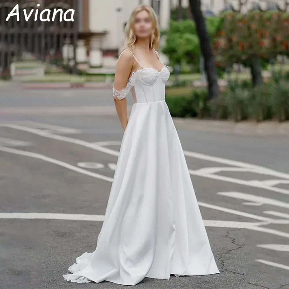 Customized Elegant Long Wedding Dresses Lace Off the Shoulder A-Line Bride Floor-Length Gowns Lace Up Back Sweep Train 2025
Customized Elegant Long Wedding Dresses Lace Off the Shoulder A-Line Bride Floor-Length Gowns Lace Up Back Sweep Train 2025