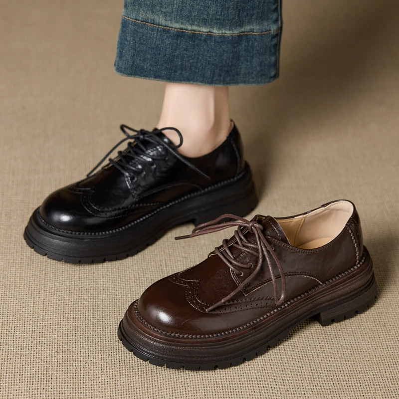 2026 New Women's Loafers Shoe Non-slip Lace round head Leather Shoes Women Plus Size Comfortable Spring and Autumn female Shoes
2026 New Women's Loafers Shoe Non-slip Lace round head Leather Shoes Women Plus Size Comfortable Spring and Autumn female Shoes