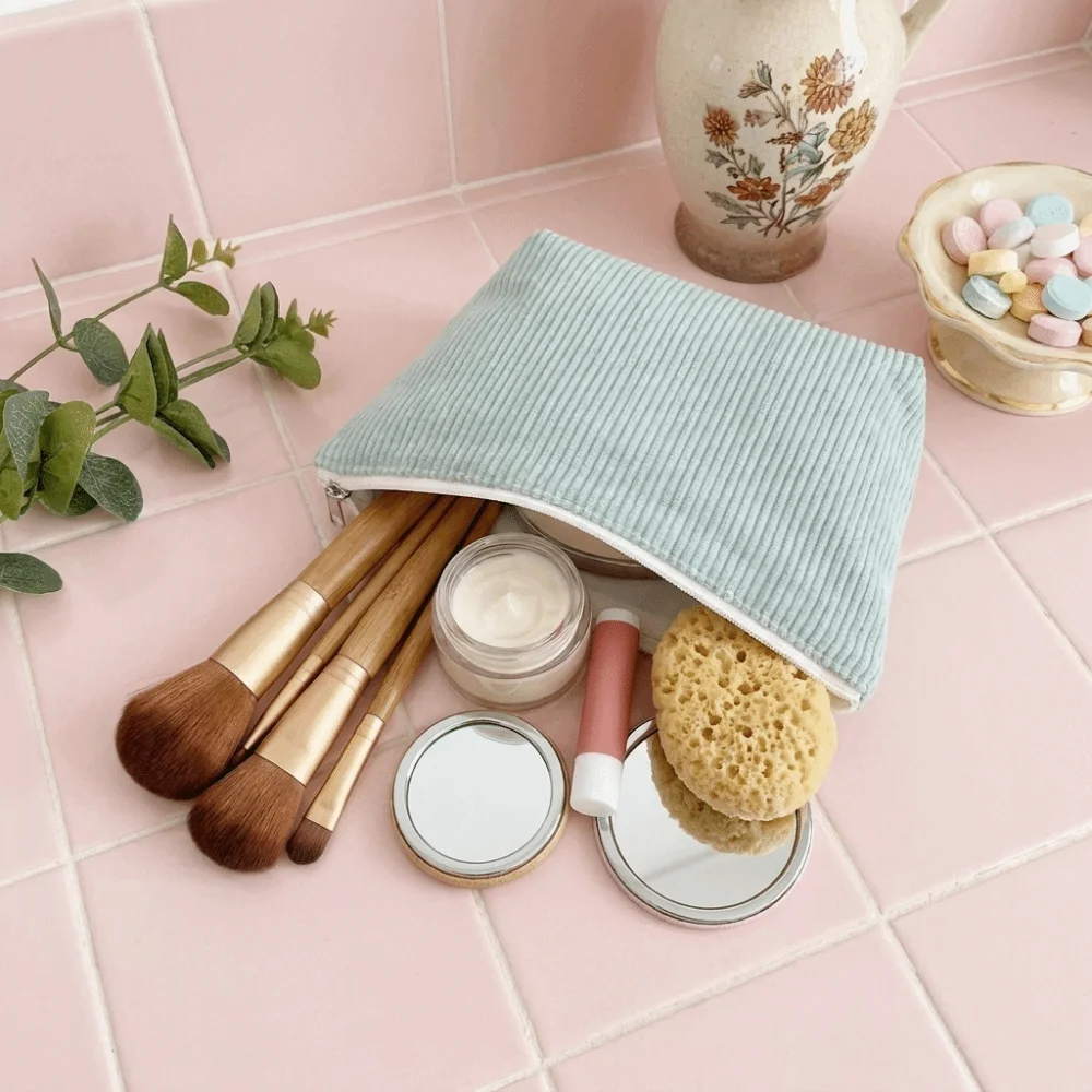 Durable Corduroy Cosmetic Organizer Pouch Portable Zipper Large Capacity Toiletry Bag Multifunctional Polyester Storage Bag
Durable Corduroy Cosmetic Organizer Pouch Portable Zipper Large Capacity Toiletry Bag Multifunctional Polyester Storage Bag