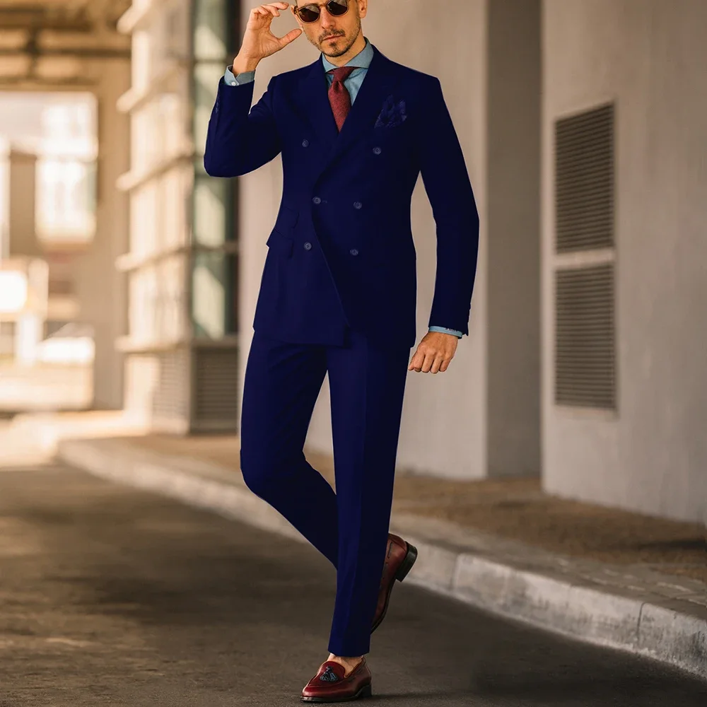 New Black Men Suits Classic Fashion Peak Lapel Double Breasted Blazer Prom Casual Formal Wedding 2 Piece Male Slim Fit Set
New Black Men Suits Classic Fashion Peak Lapel Double Breasted Blazer Prom Casual Formal Wedding 2 Piece Male Slim Fit Set