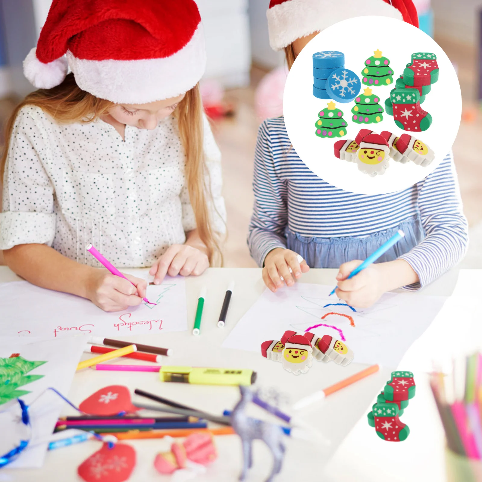 60pcs Christmas Eraser Santa Snowman Cartoon Rubber School Stationery Gift Durable Eco-Friendly Wipe Clean No Residue
60pcs Christmas Eraser Santa Snowman Cartoon Rubber School Stationery Gift Durable Eco-Friendly Wipe Clean No Residue