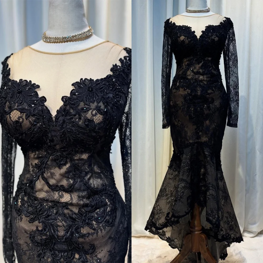 Customized Mermaid Formal Black Lace Evening Dress Classic Long Sleeves Homecoming Dresses Fashion Special Occasion Gowns
Customized Mermaid Formal Black Lace Evening Dress Classic Long Sleeves Homecoming Dresses Fashion Special Occasion Gowns