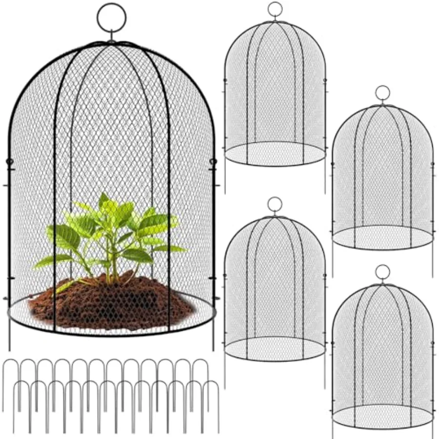 Garden cloches for vegetable garden outdoor use, black metal mesh chicken wire, 12 x 16, includes stakes and zip ties, animal-p
Garden cloches for vegetable garden outdoor use, black metal mesh chicken wire, 12 x 16, includes stakes and zip ties, animal-p
