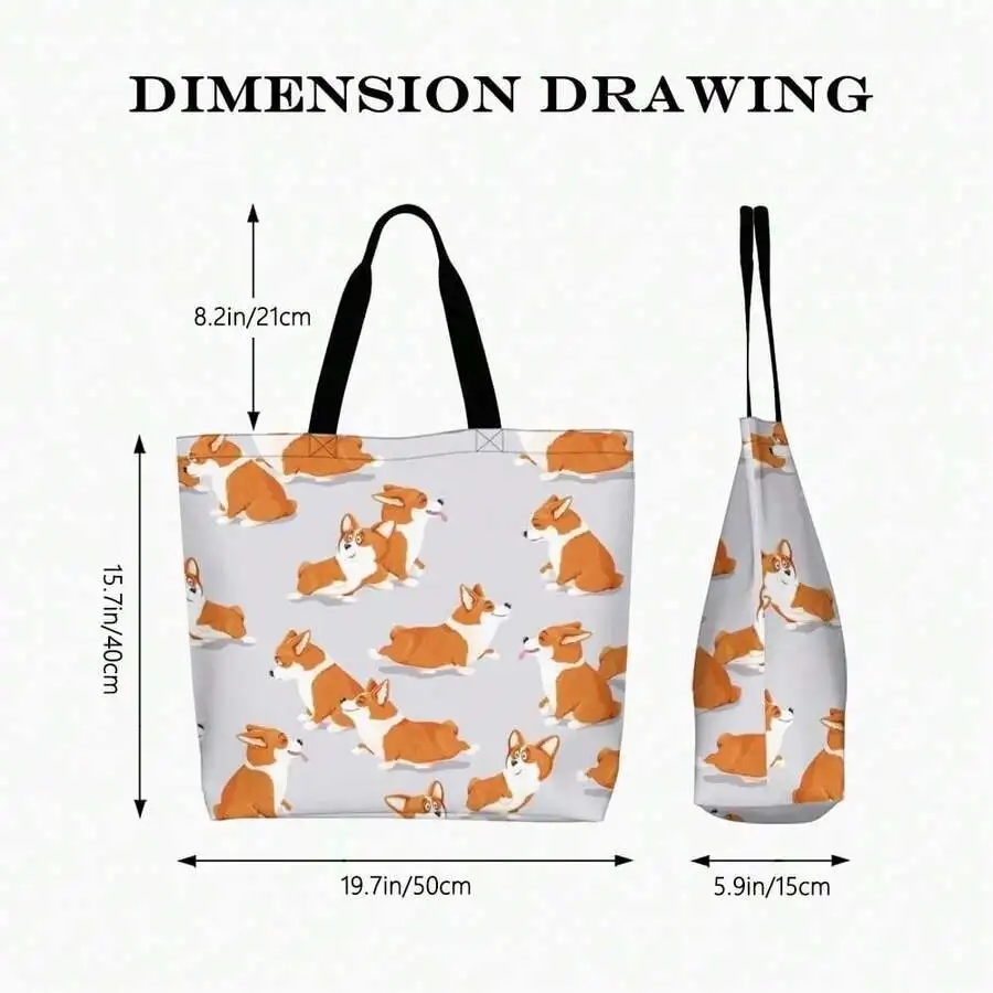 Corgi Dog Print Casual Tote Bag For Women Reusable Shoulder Shopper Purse
Corgi Dog Print Casual Tote Bag For Women Reusable Shoulder Shopper Purse