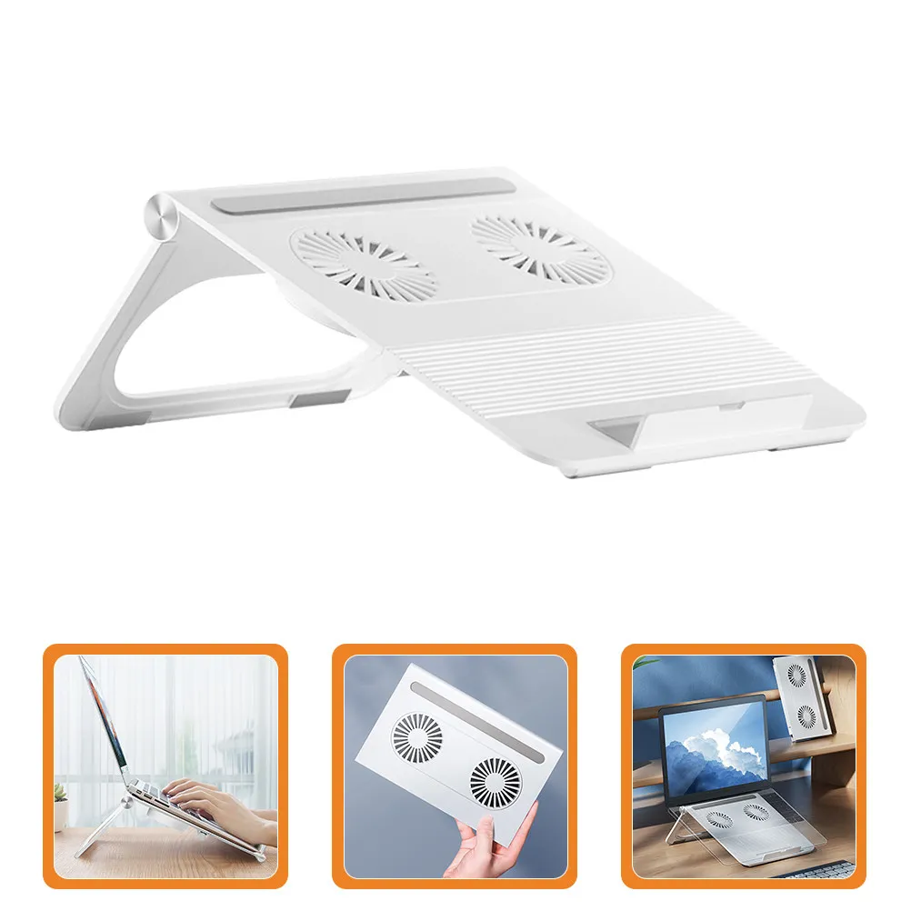 Laptop Cooling Rack Dual 3800 Fans Triangular Stable Stand Non-Slip Silicone Laptop Pc Holder Notebook Cooler Computer Stand