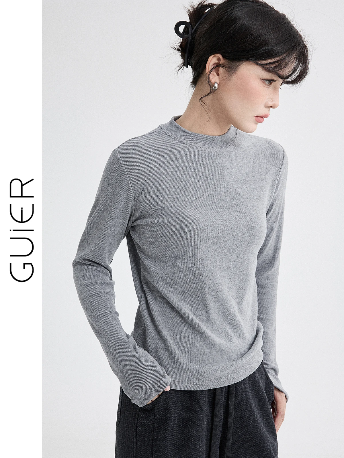 Guier Women's Slim Fit Knitted Base Layer Top Spring 2026 New Style Stand Collar Shoulder Length Sleeve Casual Style Inner Wear
Guier Women's Slim Fit Knitted Base Layer Top Spring 2026 New Style Stand Collar Shoulder Length Sleeve Casual Style Inner Wear