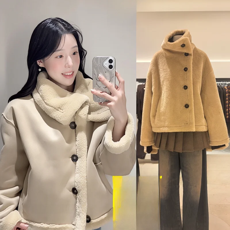 Double-Sided Suede Fur Jaet Long Sve Women's Street Sle Outerwear Polyester Fabric Stand Fit Winter 2025
Double-Sided Suede Fur Jaet Long Sve Women's Street Sle Outerwear Polyester Fabric Stand Fit Winter 2025