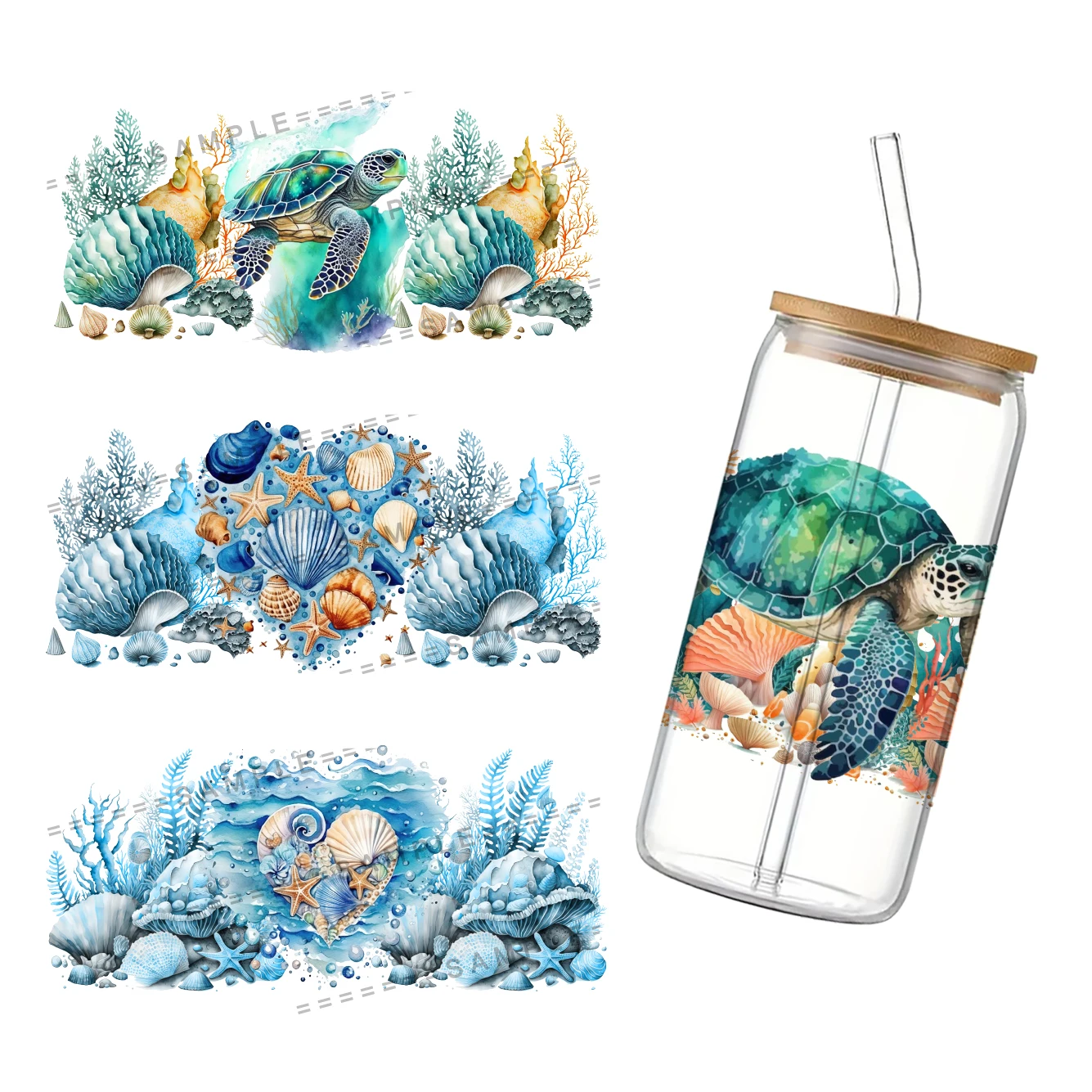 Marine Life 3D Waterproof UV DTF Cup Wrap for 16Oz Libbey Cartoon Sea Glass Can DIY Transfer Sticker
Marine Life 3D Waterproof UV DTF Cup Wrap for 16Oz Libbey Cartoon Sea Glass Can DIY Transfer Sticker