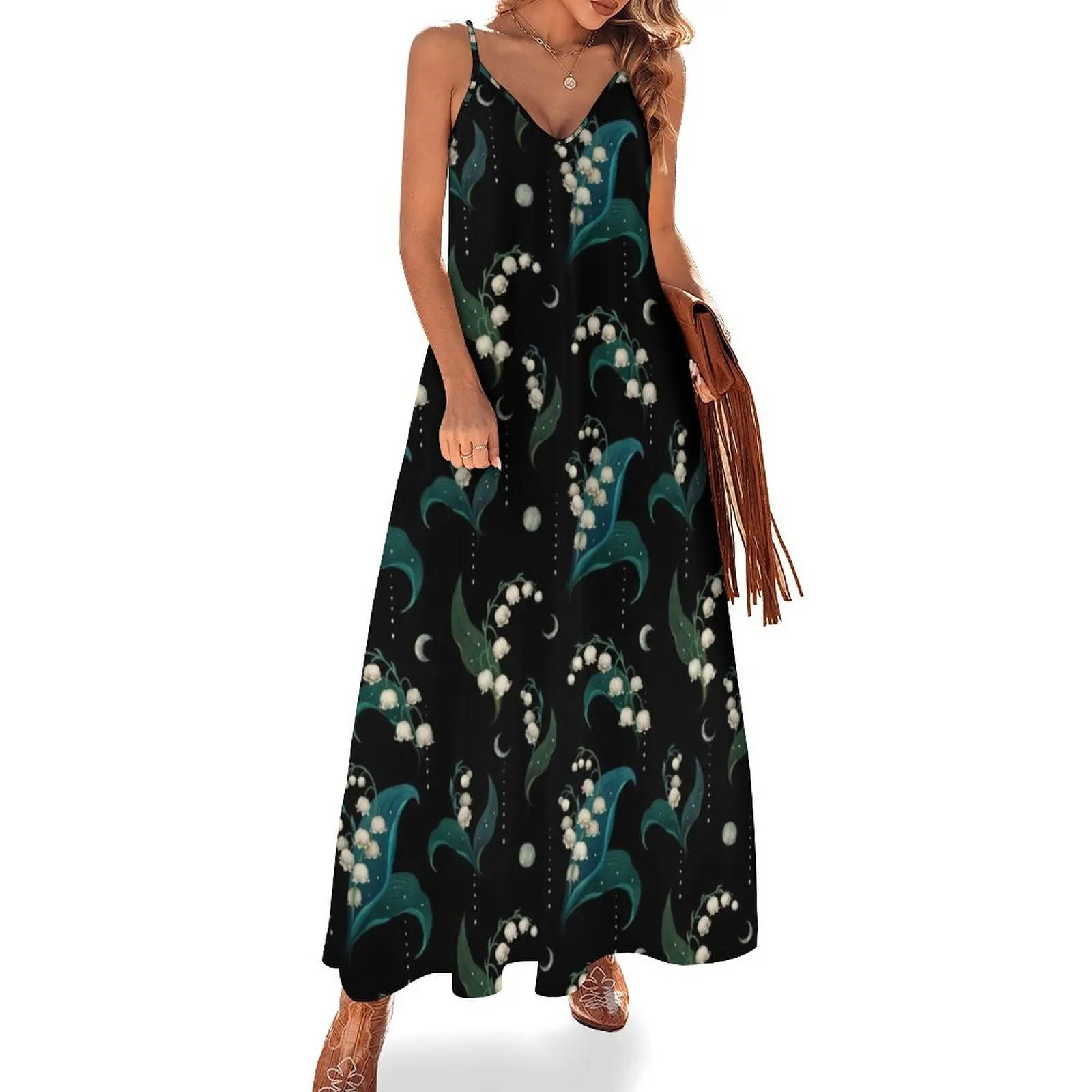 Lily of the Valley Pattern Sleeveless Dress women evening dress dress Evening gown
Lily of the Valley Pattern Sleeveless Dress women evening dress dress Evening gown