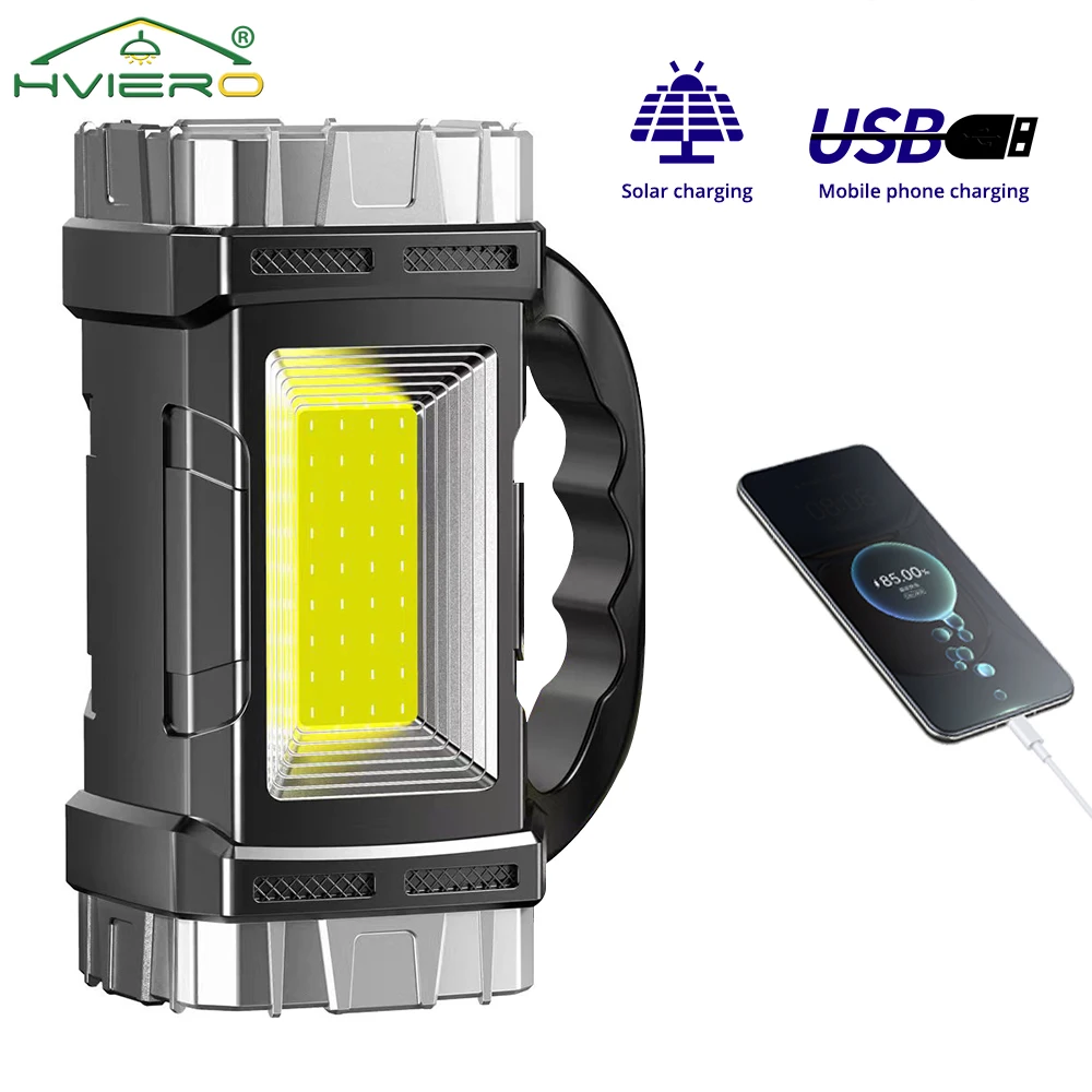 Solar Portable Flashlight LED Searchlight Handheld USB Charging Waterproof COB Side Lamps Outdoors Fishing Hiking Camping Lights
Solar Portable Flashlight LED Searchlight Handheld USB Charging Waterproof COB Side Lamps Outdoors Fishing Hiking Camping Lights