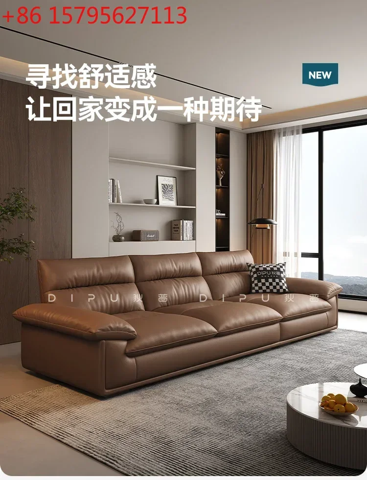 Italian simple leather sofa living room first layer cowhide small apartment light luxury straight row leather sofa
Italian simple leather sofa living room first layer cowhide small apartment light luxury straight row leather sofa