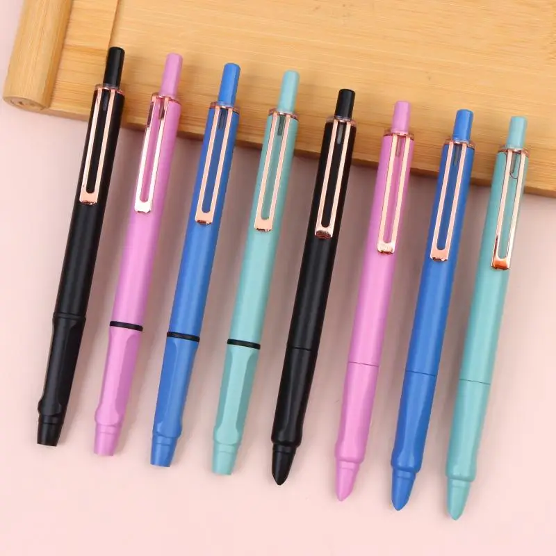 New New Retractable Press Type Fountain Pen Color Pen Body Notched Ink Pen Calligraphy Practice Exchangeable Ink Writing Pen
New New Retractable Press Type Fountain Pen Color Pen Body Notched Ink Pen Calligraphy Practice Exchangeable Ink Writing Pen