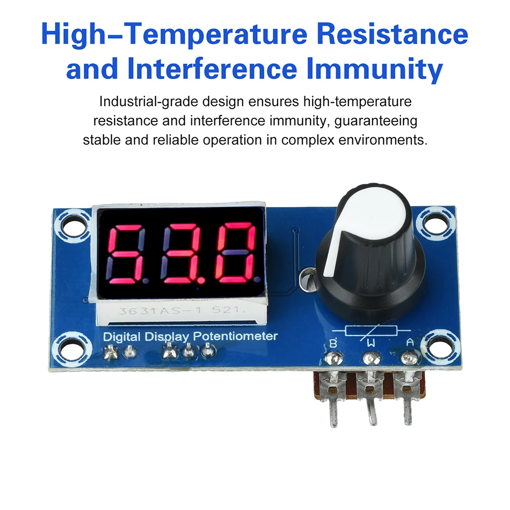 LED Digital Potentiometer with Real-Time Display Adjustable Resistor Module 5K/10K/20K for Circuit Debugging and Calibration