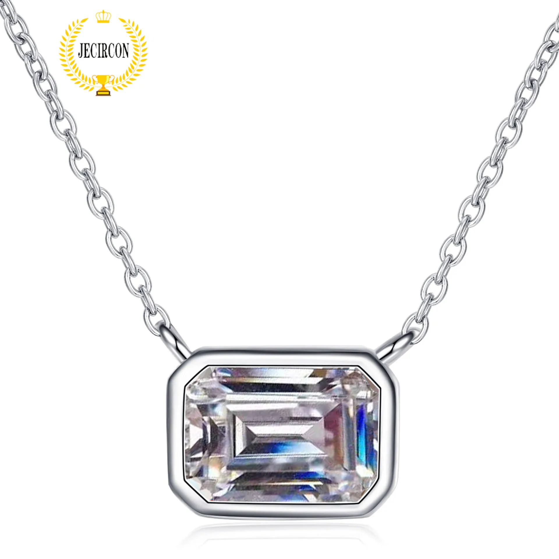 JECIRCON 1 Carat Moissainte Necklace for Women D Color Emerald Cut Square Pendant Plated pt50 925 Sterling Silver Fine Jewelry
JECIRCON 1 Carat Moissainte Necklace for Women D Color Emerald Cut Square Pendant Plated pt50 925 Sterling Silver Fine Jewelry